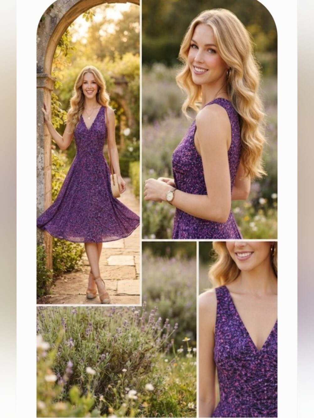 Polyester Dress, Gap Purple Polka Dot Fit & Flare Sundress, Size 2.
